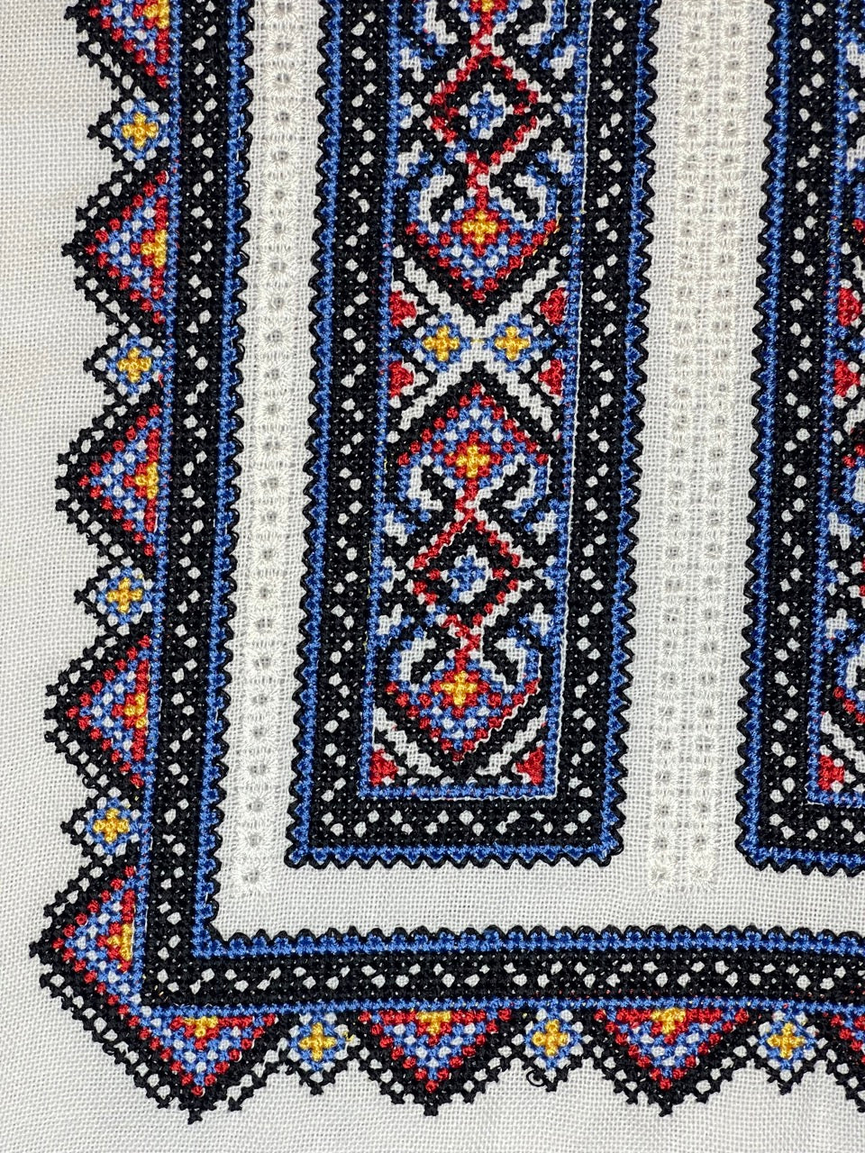 White Men's Vyshyvanka Shirt with Colourful Embroidery