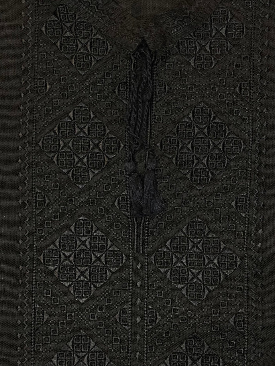 Long Sleeve Black Vyshyvanka Shirt with Black Embroidery