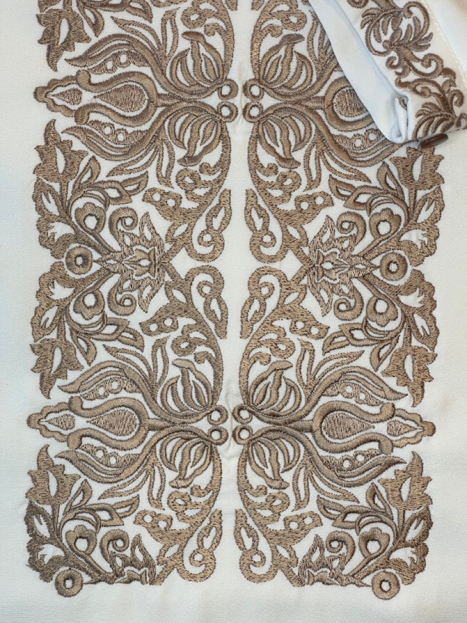 Ivory Men's Vyshyvanka Shirt with Gold Embroidery