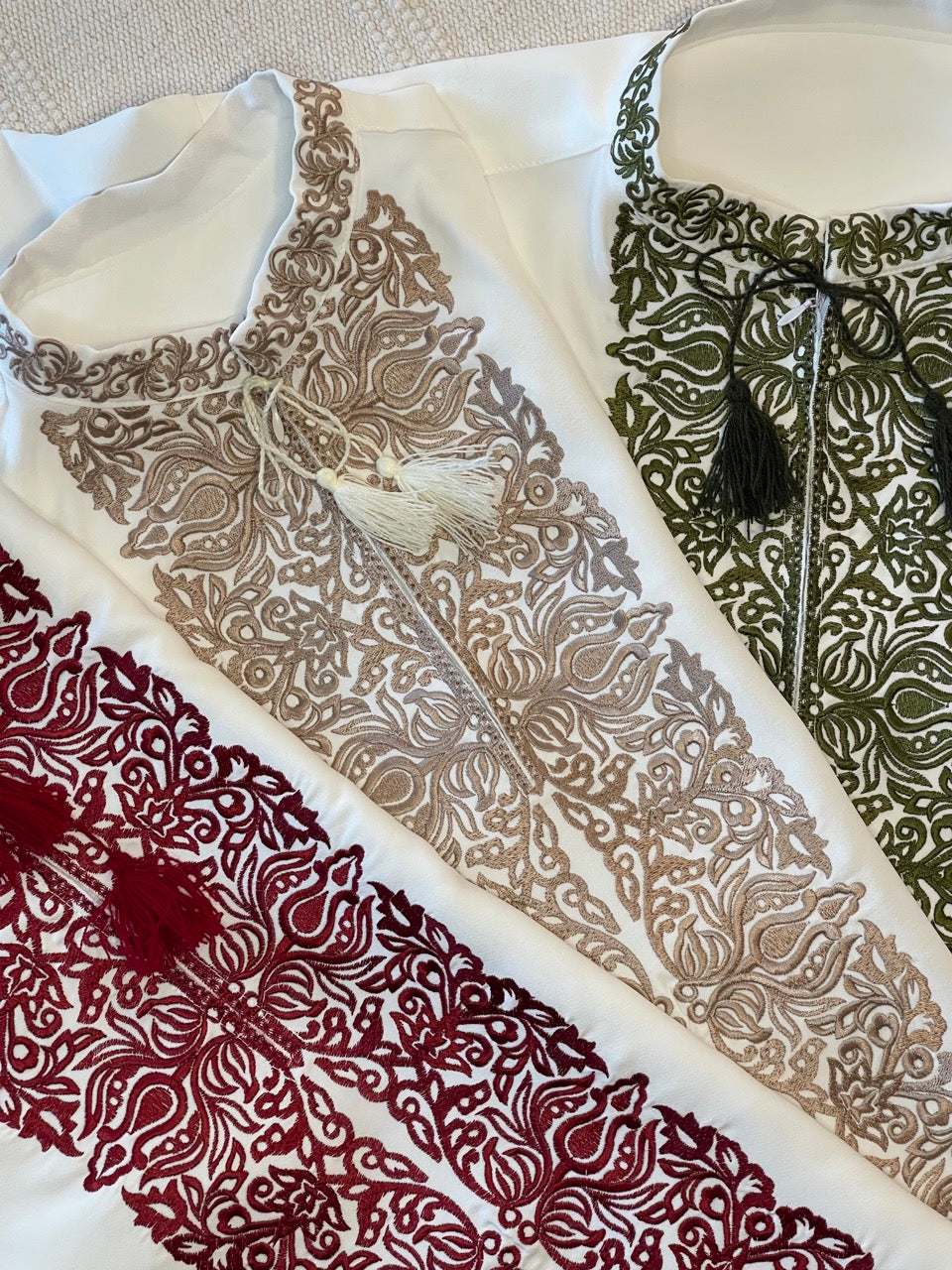 Ivory Men's Vyshyvanka Shirt with Gold Embroidery