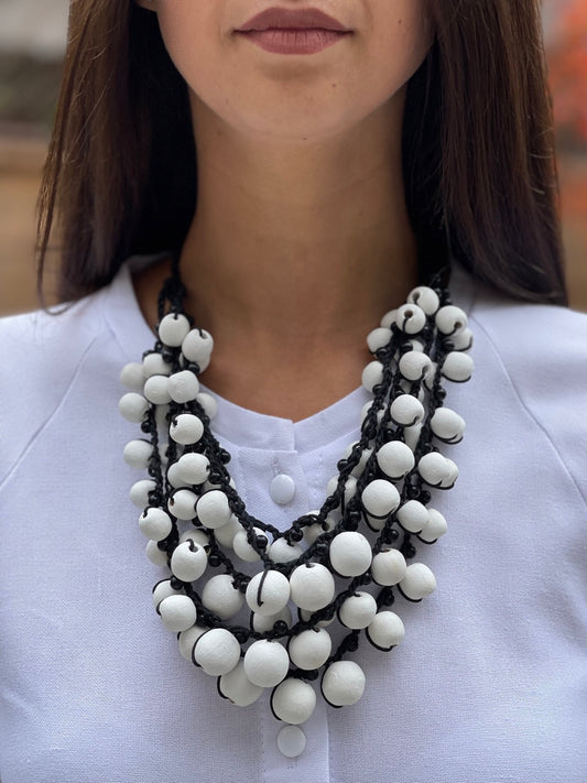 The Handcrafted White Wooden Necklace