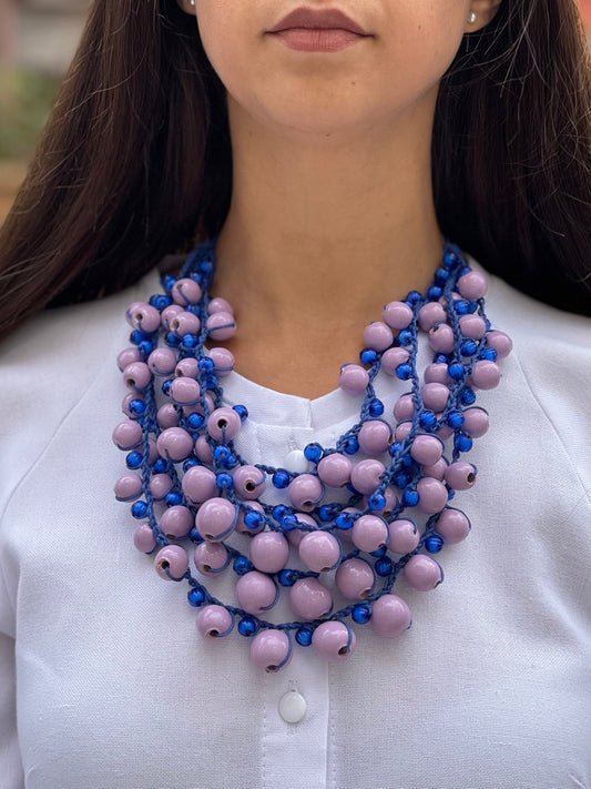 The Handcrafted Lavender Wooden Necklace