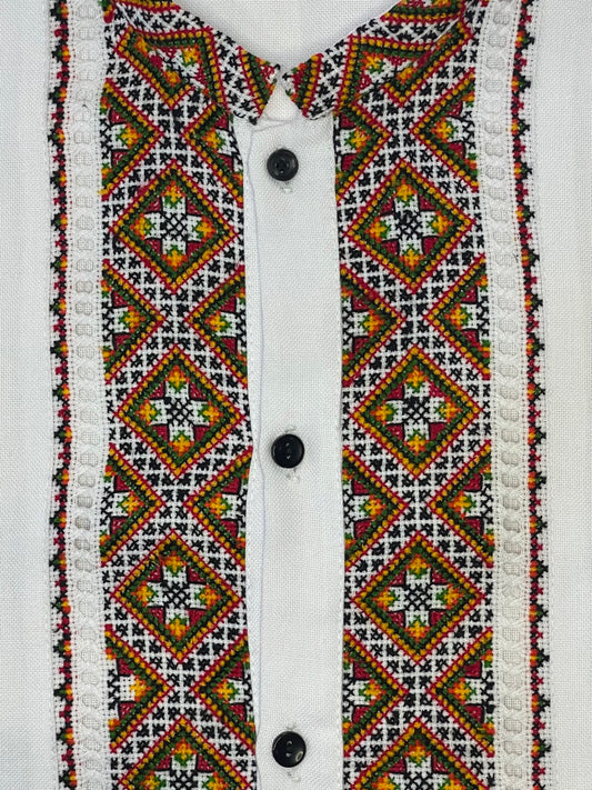 White Men's Vyshyvanka with Hand Embroidery