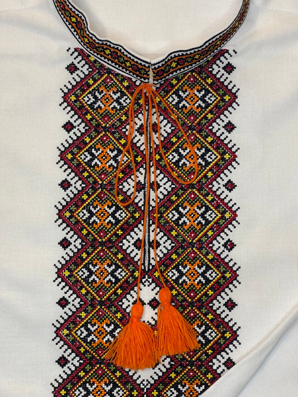 White Men's Vyshyvanka with Kosmach Embroidery