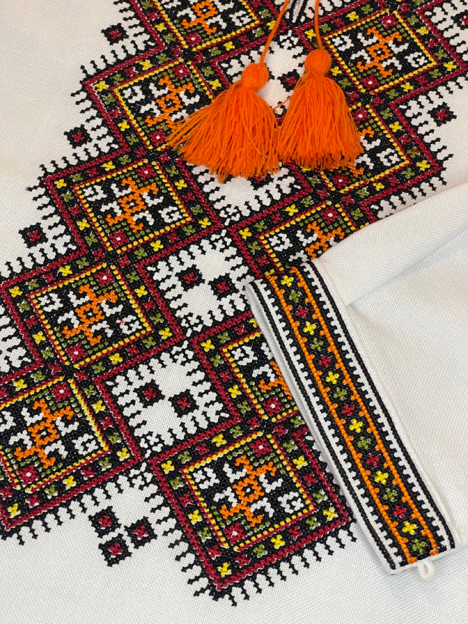 White Men's Vyshyvanka with Kosmach Embroidery