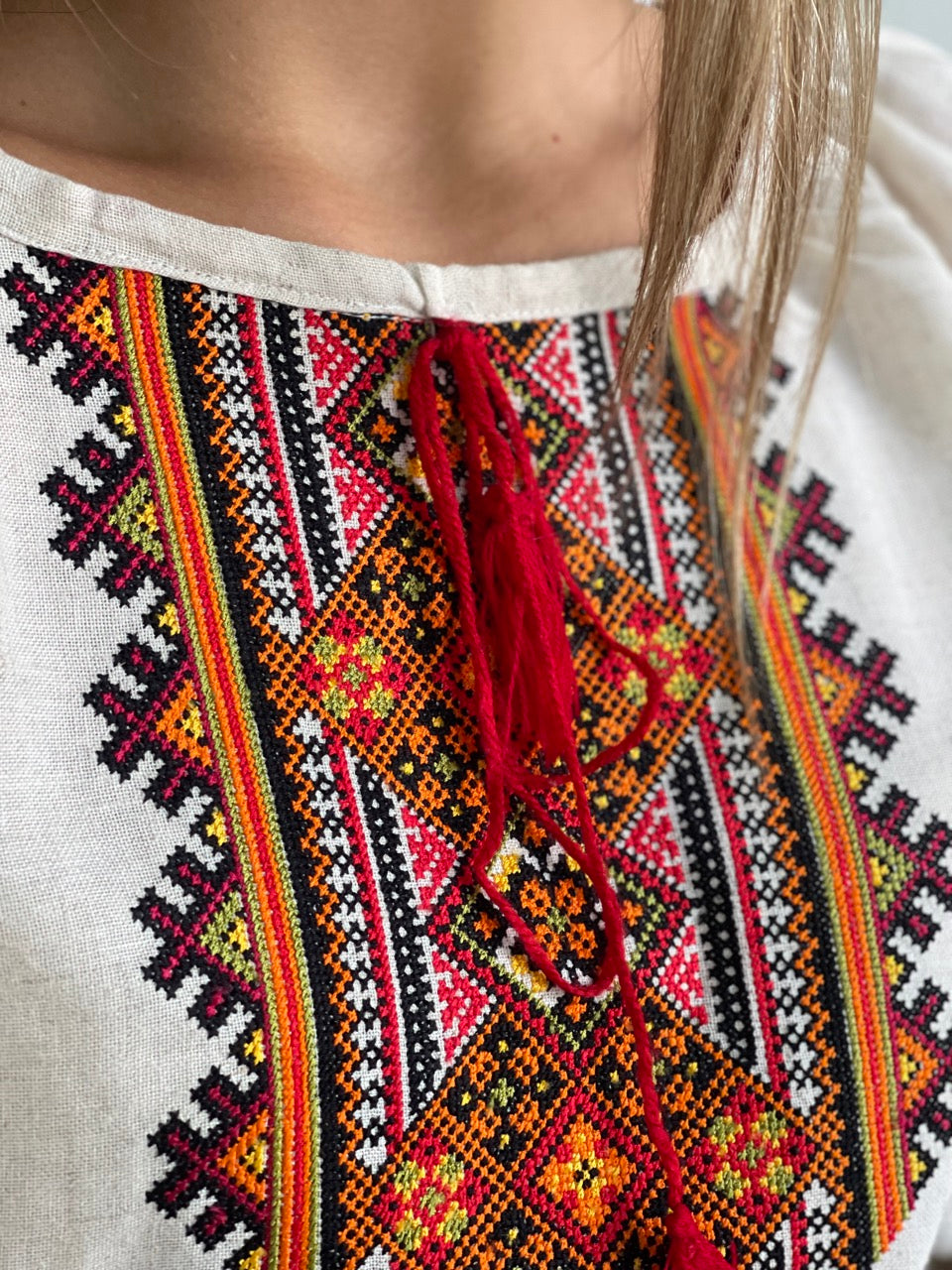 The Linen Blouse with Kosmach Style Embroidery