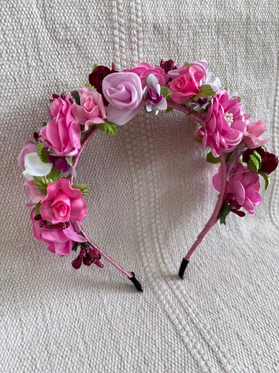 Pink Handmade Flower Crown