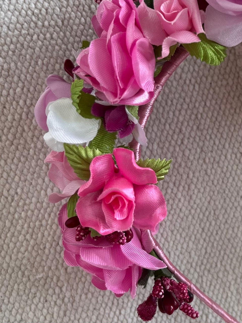 Pink Handmade Flower Crown