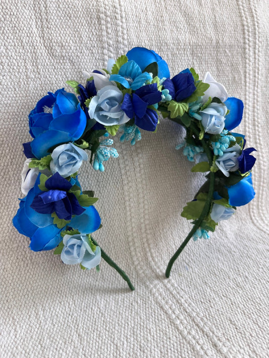 Blue Handmade Flower Crown