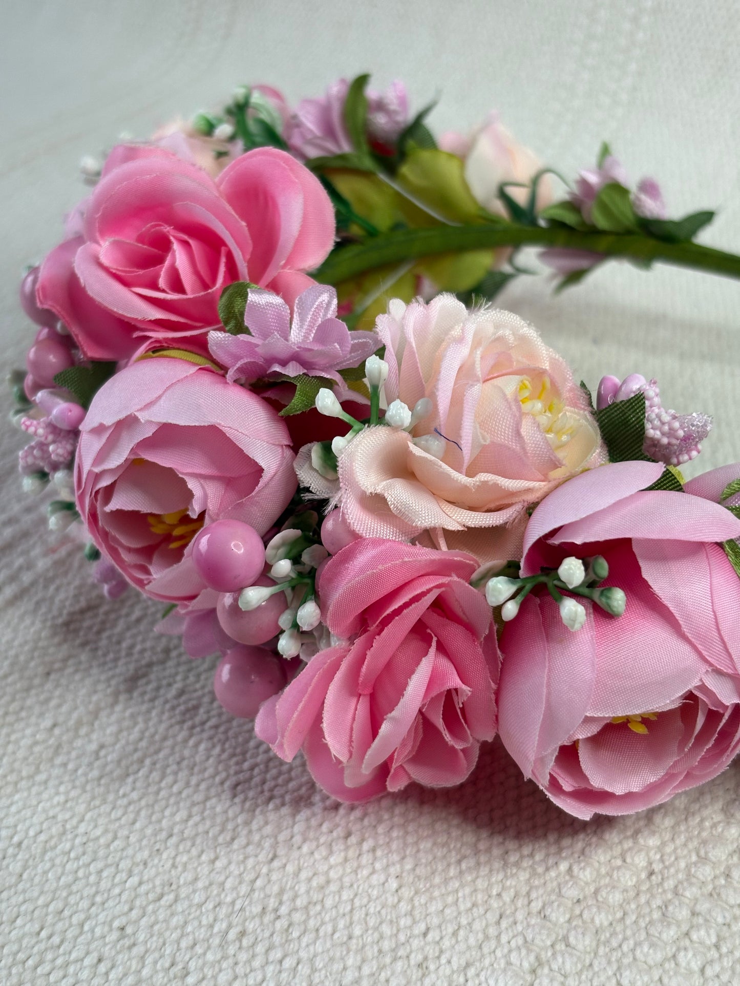 Light Pink Handmade Flower Crown