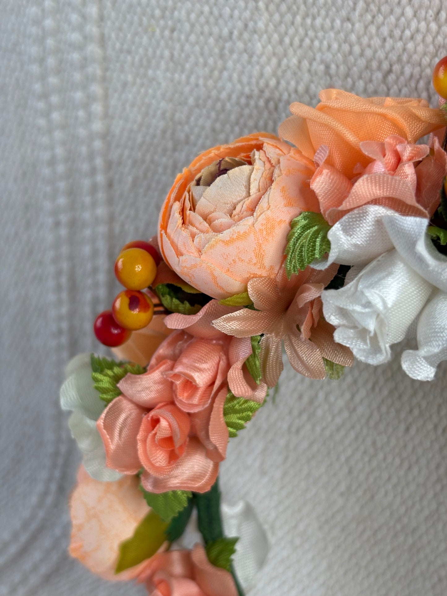 Coral Handmade Flower Crown